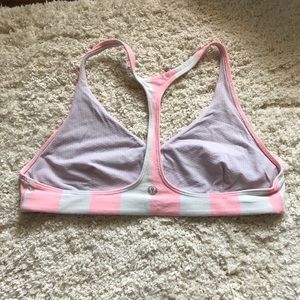 Lululemon pink & white sports bra